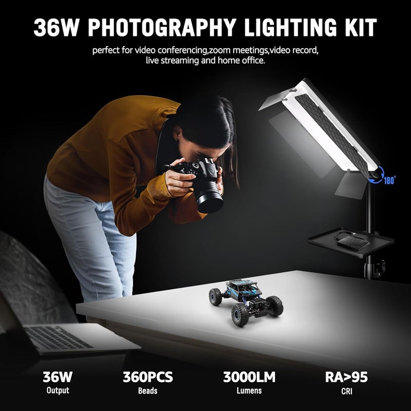 Arsoer 36W Photography Lighting, Bi-Color 2700K-6500K Studio Lights with Remote& Display, CRI95+ 72” Video Lighting for Video Recording/YouTube/TikTok/Live Streaming/Ins - Image 2